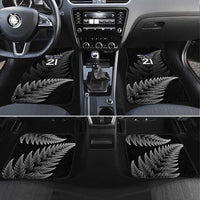 New Zealand Rugby Custom Car Mats Glory Be To Black Silver-fern LT9 Set 4pcs Black - Polynesian Pride