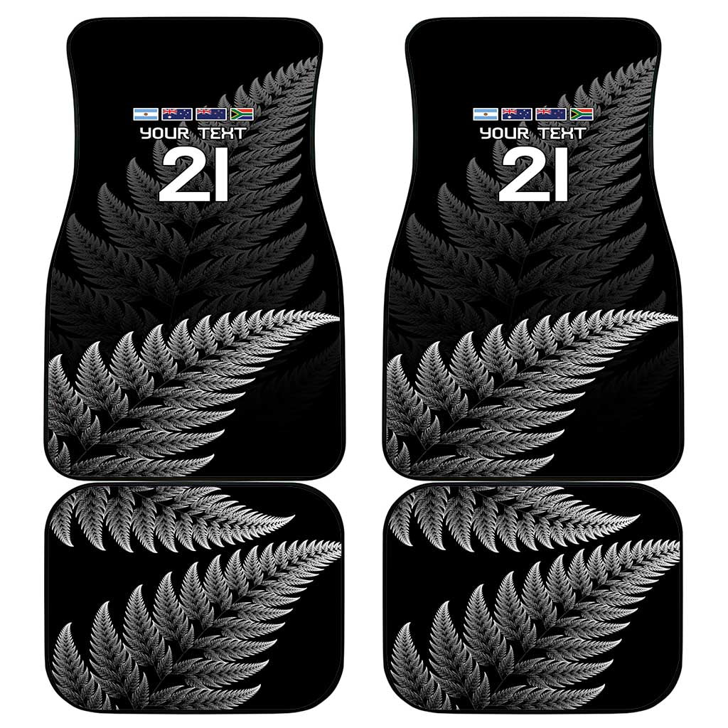 New Zealand Rugby Custom Car Mats Glory Be To Black Silver-fern LT9 - Polynesian Pride