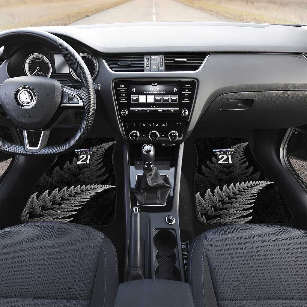 New Zealand Rugby Custom Car Mats Glory Be To Black Silver-fern LT9 Set 2pcs - Front Black - Polynesian Pride