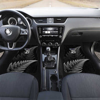 New Zealand Rugby Custom Car Mats Glory Be To Black Silver-fern LT9 Set 2pcs - Front Black - Polynesian Pride