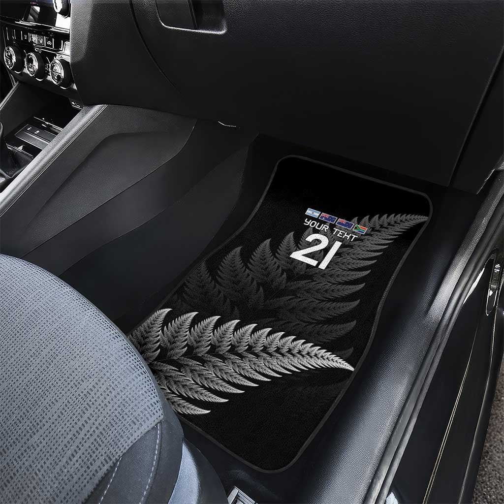 New Zealand Rugby Custom Car Mats Glory Be To Black Silver-fern LT9 - Polynesian Pride
