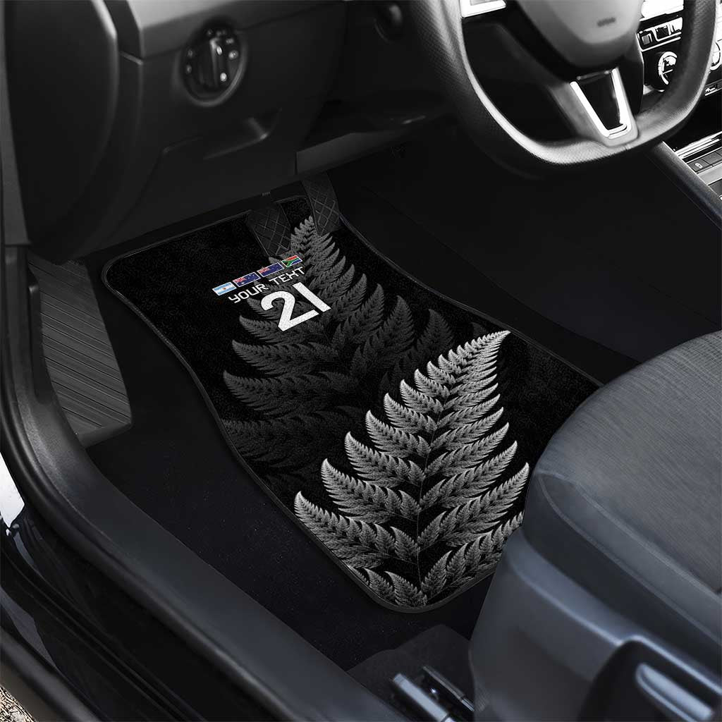 New Zealand Rugby Custom Car Mats Glory Be To Black Silver-fern LT9 - Polynesian Pride