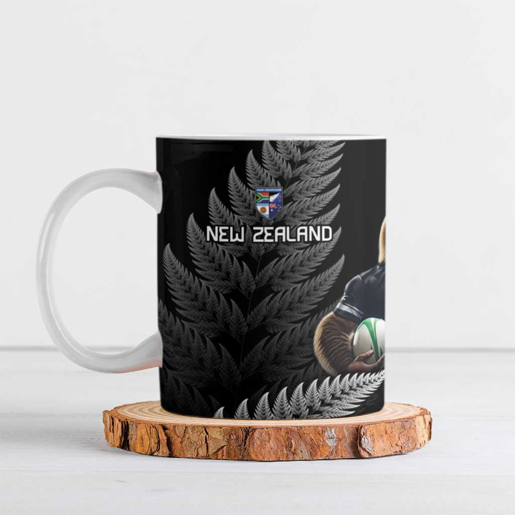 New Zealand Rugby Custom Ceramic Mug Glory Be To Black Silver-fern LT9 Black - Polynesian Pride