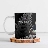 New Zealand Rugby Custom Ceramic Mug Glory Be To Black Silver-fern LT9 Black - Polynesian Pride