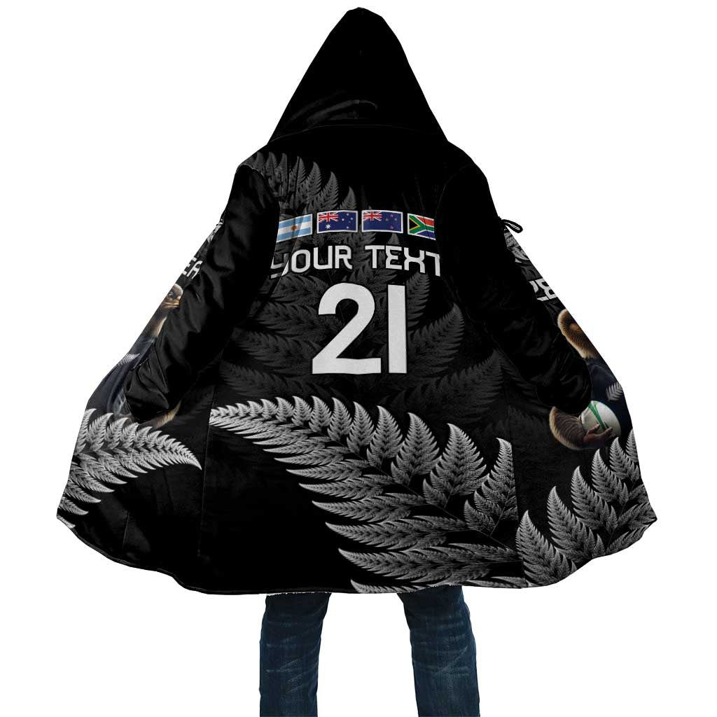 New Zealand Rugby Custom Cloak Glory Be To Black Silver-fern LT9 Unisex Black - Polynesian Pride