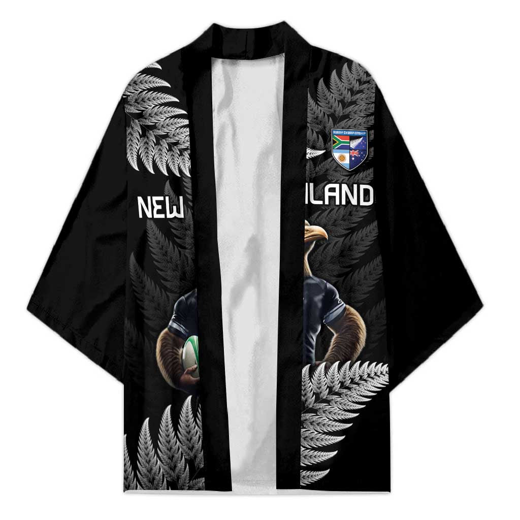 New Zealand Rugby Custom Kimono Glory Be To Black Silver-fern LT9 Unisex Black - Polynesian Pride