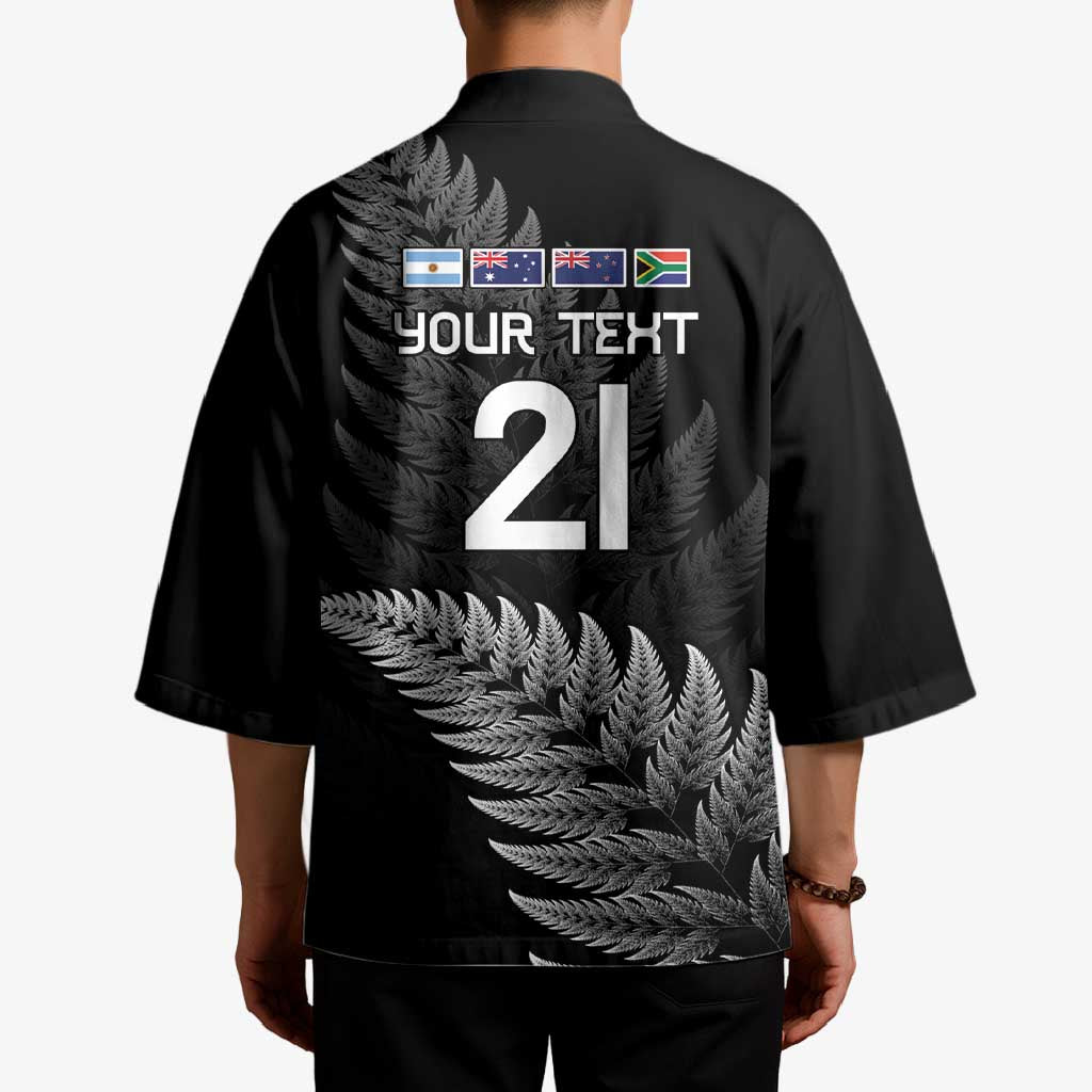 New Zealand Rugby Custom Kimono Glory Be To Black Silver-fern LT9 - Polynesian Pride