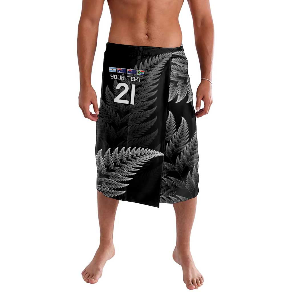 New Zealand Rugby Custom Lavalava Glory Be To Black Silver-fern LT9 Black - Polynesian Pride