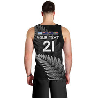 New Zealand Rugby Custom Men Tank Top Glory Be To Black Silver-fern LT9 - Polynesian Pride