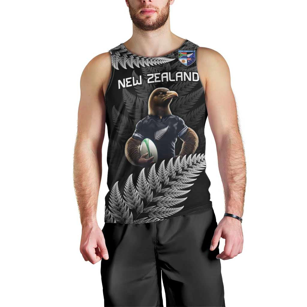 New Zealand Rugby Custom Men Tank Top Glory Be To Black Silver-fern LT9 - Polynesian Pride