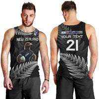 New Zealand Rugby Custom Men Tank Top Glory Be To Black Silver-fern LT9 - Polynesian Pride