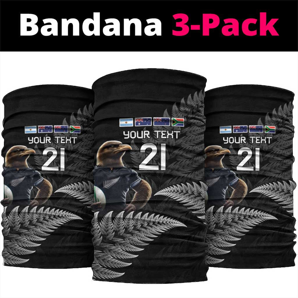 New Zealand Rugby Custom Neck Gaiter Glory Be To Black Silver-fern LT9 package One Size: 25*50cm Black - Polynesian Pride