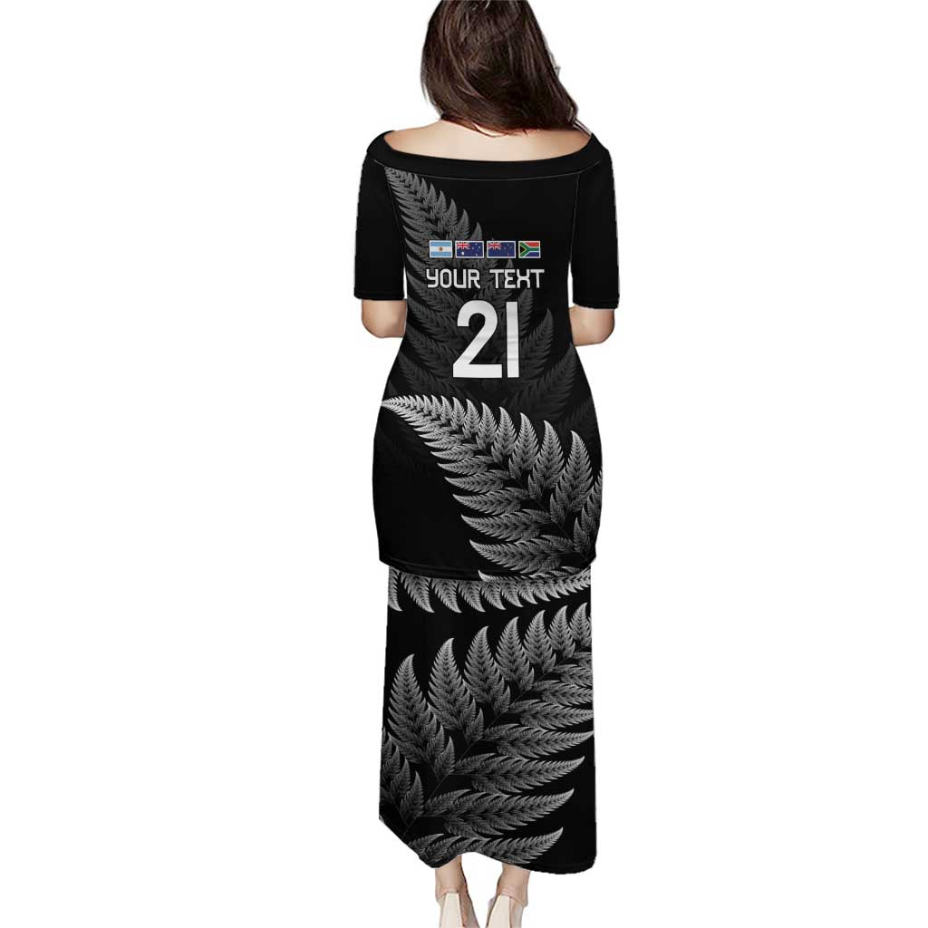 New Zealand Rugby Custom Puletasi Glory Be To Black Silver-fern LT9 - Polynesian Pride