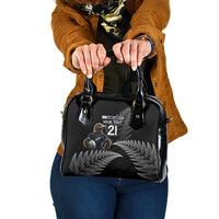 New Zealand Rugby Custom Shoulder Handbag Glory Be To Black Silver-fern LT9 One Size Black - Polynesian Pride