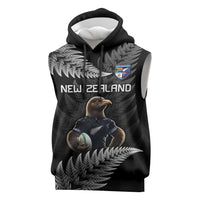 New Zealand Rugby Custom Sleeveless Hoodie Glory Be To Black Silver-fern LT9 Black - Polynesian Pride