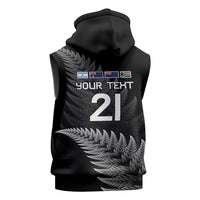 New Zealand Rugby Custom Sleeveless Hoodie Glory Be To Black Silver-fern LT9 - Polynesian Pride