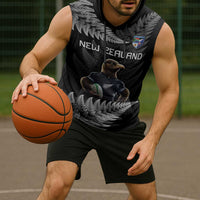 New Zealand Rugby Custom Sleeveless Hoodie Glory Be To Black Silver-fern LT9 - Polynesian Pride