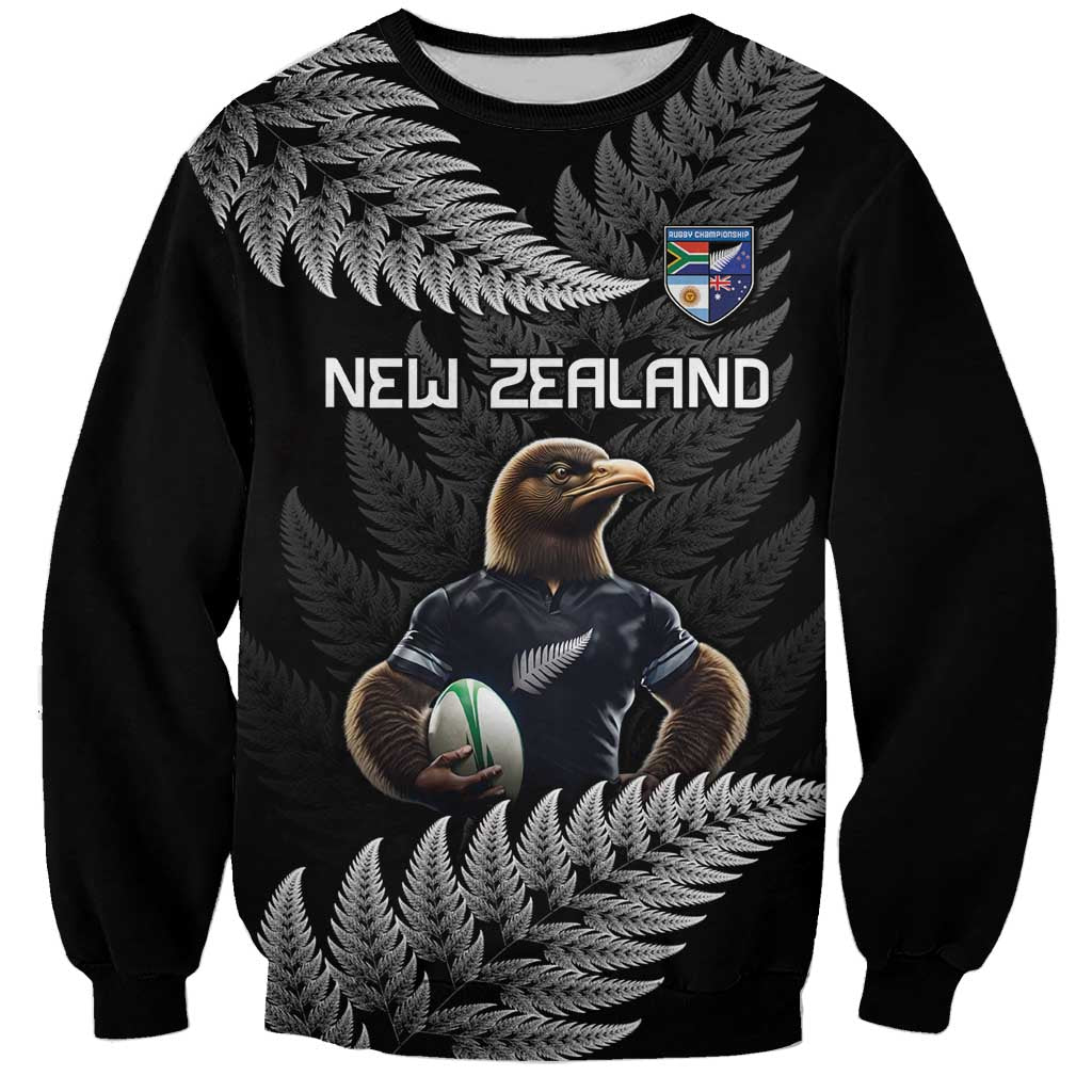 New Zealand Rugby Custom Sweatshirt Glory Be To Black Silver-fern LT9 Unisex Black - Polynesian Pride