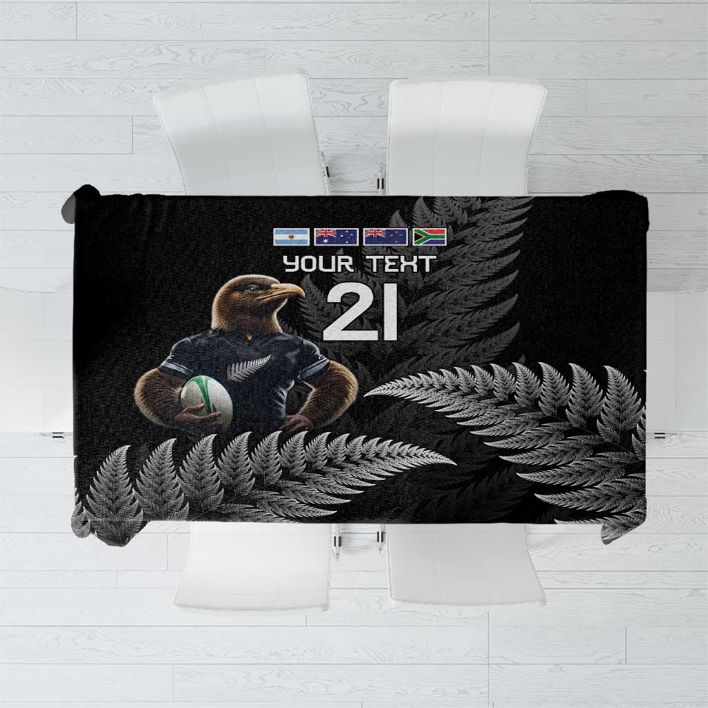New Zealand Rugby Custom Tablecloth Glory Be To Black Silver-fern LT9 Black - Polynesian Pride