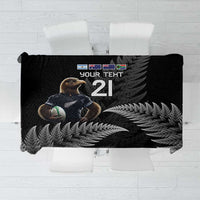 New Zealand Rugby Custom Tablecloth Glory Be To Black Silver-fern LT9 Black - Polynesian Pride