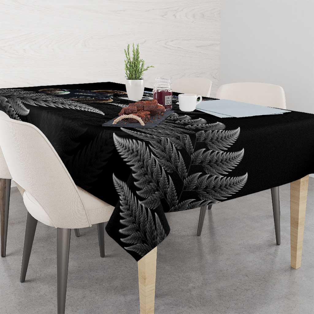 New Zealand Rugby Custom Tablecloth Glory Be To Black Silver-fern LT9 - Polynesian Pride