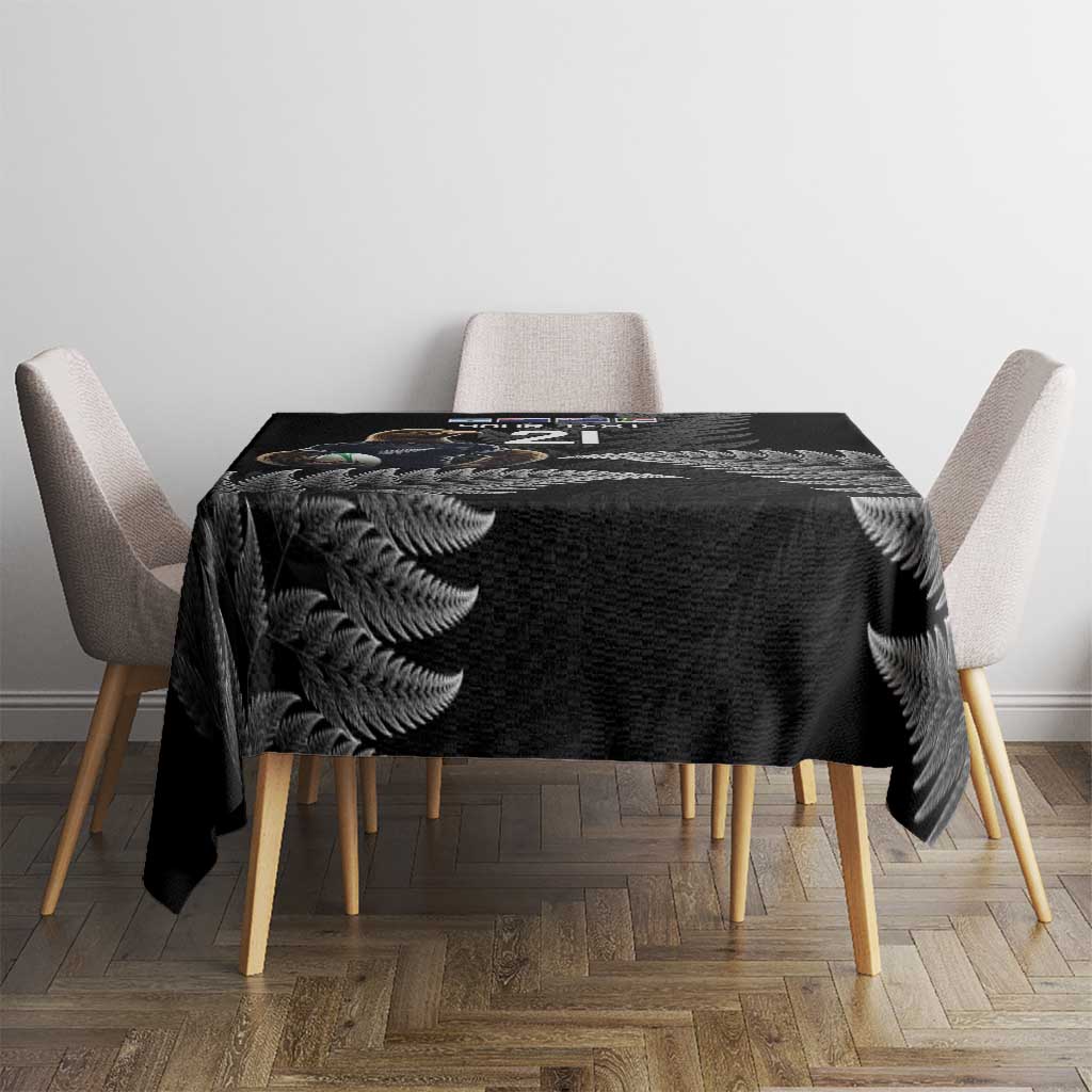 New Zealand Rugby Custom Tablecloth Glory Be To Black Silver-fern LT9 - Polynesian Pride