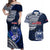 Samoa Rugby Couples Matching Off Shoulder Maxi Dress and Hawaiian Shirt Proud Samoa World Cup 2023 LT9 Blue - Polynesian Pride