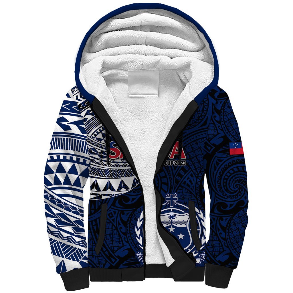 Samoa Rugby Sherpa Hoodie Proud Samoa World Cup 2023 LT9 Unisex Blue - Polynesian Pride