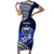 Custom Samoa Rugby Short Sleeve Bodycon Dress Proud Samoa World Cup 2023 LT9 Long Dress Blue - Polynesian Pride