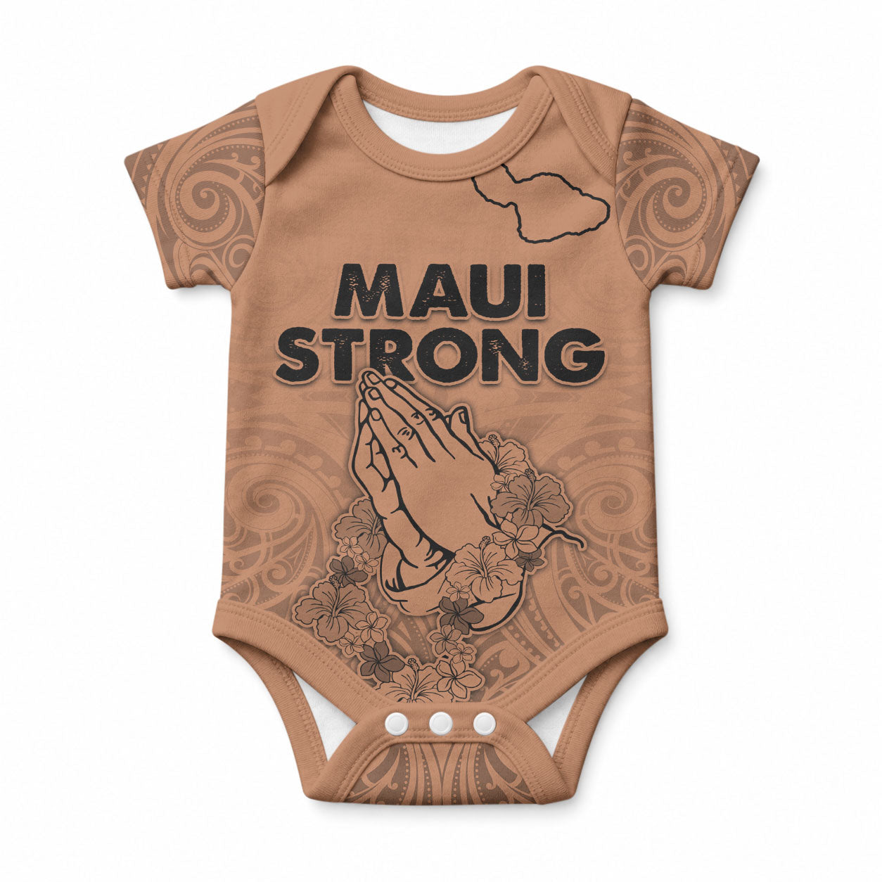 Hawaii Strong Maui Wildfire Baby Onesie No1 LT9 Gold - Polynesian Pride