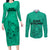 Hawaii Strong Maui Wildfire Couples Matching Long Sleeve Bodycon Dress and Long Sleeve Button Shirts No2 LT9 Green - Polynesian Pride