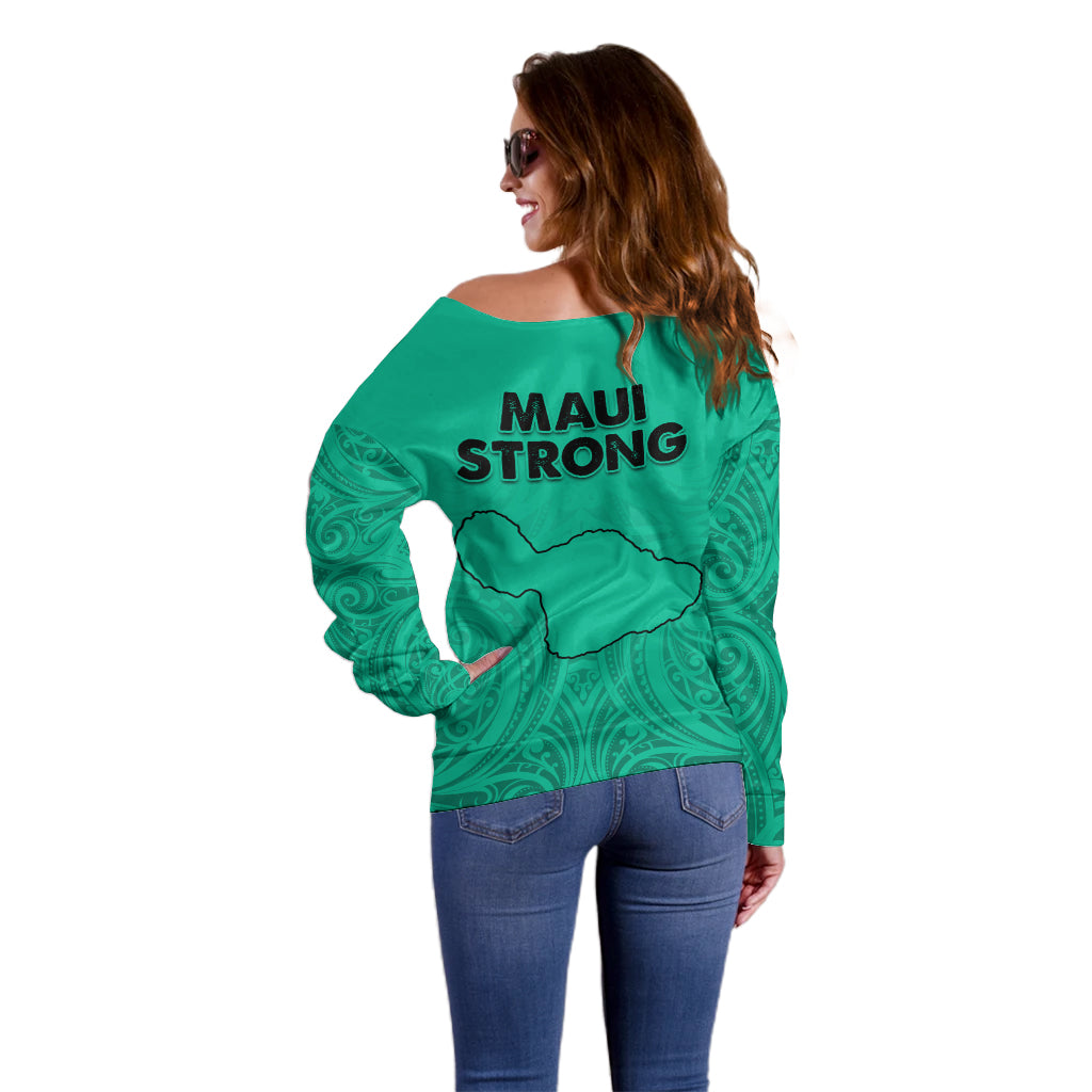 Hawaii Strong Maui Wildfire Off Shoulder Sweater No2 LT9 - Polynesian Pride