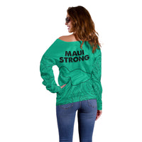 Hawaii Strong Maui Wildfire Off Shoulder Sweater No2 LT9 - Polynesian Pride