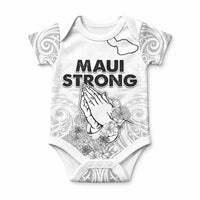 Hawaii Strong Maui Wildfire Baby Onesie No4 LT9 White - Polynesian Pride