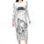 Hawaii Strong Maui Wildfire Long Sleeve Bodycon Dress No4 LT9 Long Dress White - Polynesian Pride