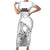 Hawaii Strong Maui Wildfire Short Sleeve Bodycon Dress No4 LT9 Long Dress White - Polynesian Pride