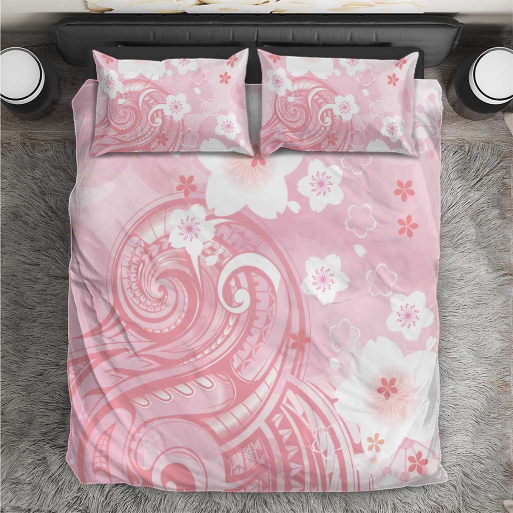 Japan Sakura Floral with Polynesian Vibe Bedding Set LT9 Pink - Polynesian Pride