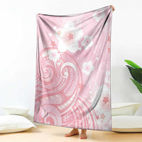 Japan Sakura Floral with Polynesian Vibe Blanket LT9 - Polynesian Pride