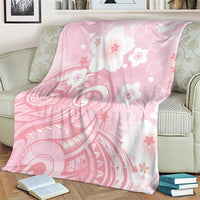 Japan Sakura Floral with Polynesian Vibe Blanket LT9 - Polynesian Pride