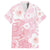 Japan Sakura Floral with Polynesian Vibe Family Matching Long Sleeve Bodycon Dress and Hawaiian Shirt