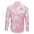 Japan Sakura Floral with Polynesian Vibe Family Matching Long Sleeve Bodycon Dress and Hawaiian Shirt