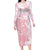 Japan Sakura Floral with Polynesian Vibe Family Matching Long Sleeve Bodycon Dress and Hawaiian Shirt