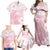 Japan Sakura Floral with Polynesian Vibe Family Matching Off Shoulder Maxi Dress and Hawaiian Shirt