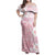 Japan Sakura Floral with Polynesian Vibe Family Matching Off Shoulder Maxi Dress and Hawaiian Shirt