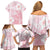 Japan Sakura Floral with Polynesian Vibe Family Matching Off Shoulder Short Dress and Hawaiian Shirt