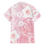 Japan Sakura Floral with Polynesian Vibe Family Matching Off Shoulder Short Dress and Hawaiian Shirt