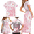 Japan Sakura Floral with Polynesian Vibe Family Matching Short Sleeve Bodycon Dress and Hawaiian Shirt