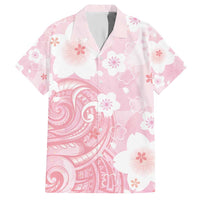 Japan Sakura Floral with Polynesian Vibe Hawaiian Shirt LT9 Pink - Polynesian Pride