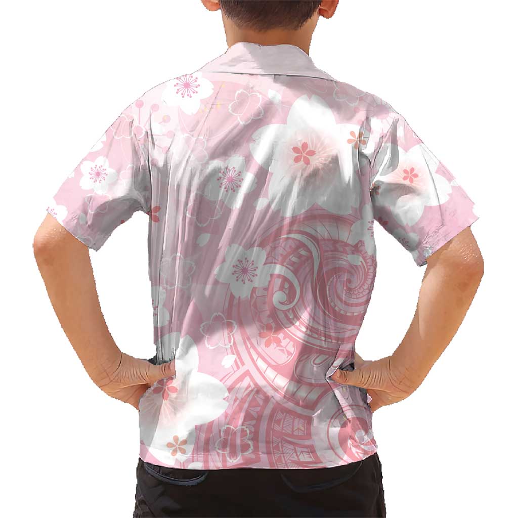 Japan Sakura Floral with Polynesian Vibe Hawaiian Shirt LT9 - Polynesian Pride