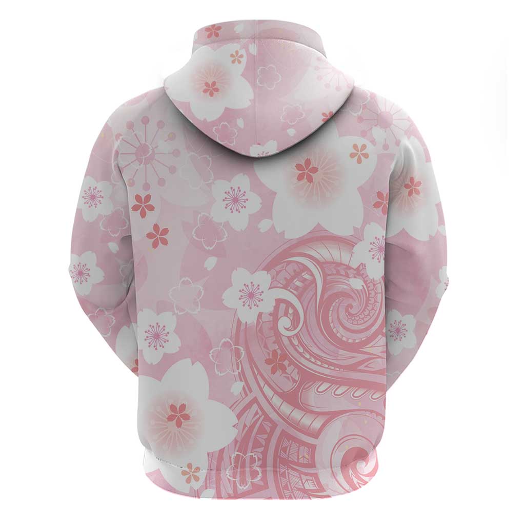Japan Sakura Floral with Polynesian Vibe Hoodie LT9 - Polynesian Pride